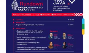 Forum G20 Jawa Barat akan memulai kampanye forum internasional Presidensi G20 dengan menyelenggarakan forum Urban20 (U20) di Kota Bandung, Kamis (24/2/2022) malam. Foto: Humas Jabar.